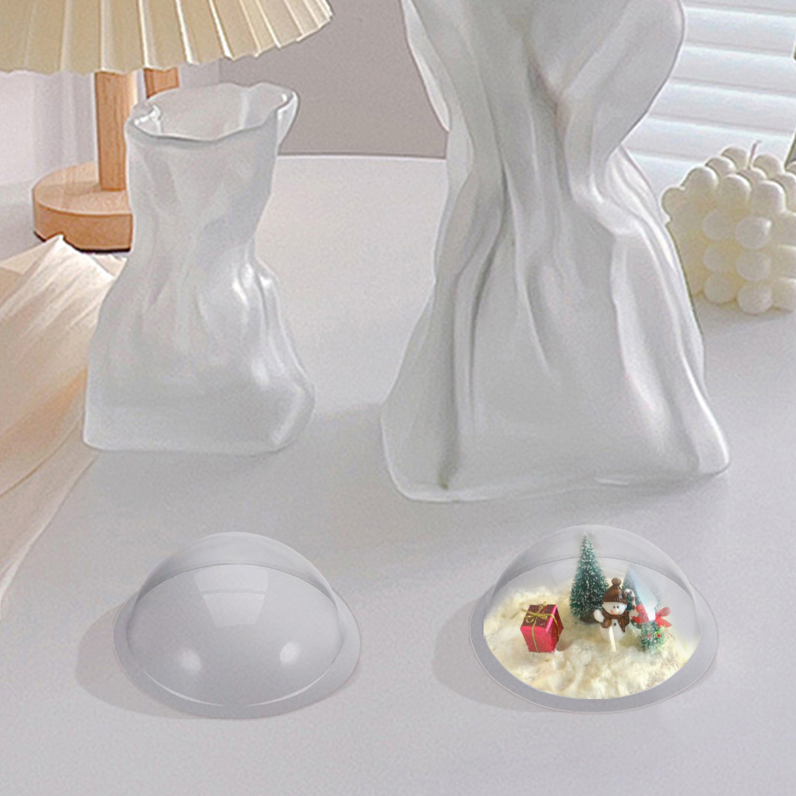 Plastic Dome Clear - 12 unidades de cubiertas hemisféricas transparentes