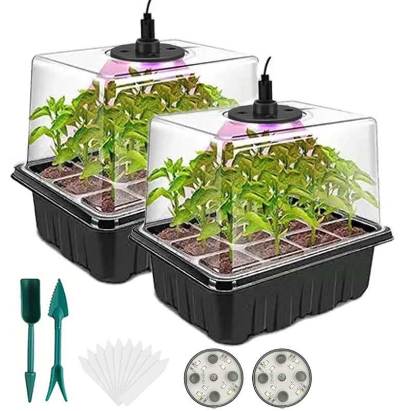 Humidity Dome Kit - Bandeja para semilleros con luces de