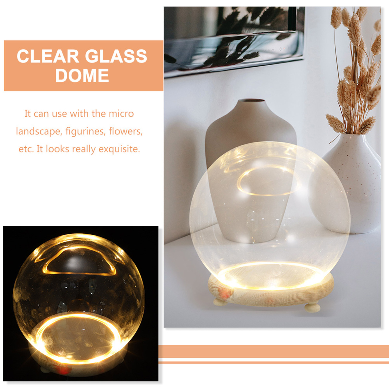 Vitrina de cristal con cúpula  - Plastic Dome Clear reseña y precio